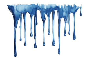 Abstract blue paint dripping down, creating a unique and artistic visual effect. Suitable for creative projects and artistic backgrounds. png