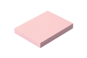Minimalist pink rectangular block isolated on transparent background. Simple and elegant design for various creative uses and concepts. png
