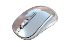 Sleek modern wireless computer mouse with metallic finish. Suitable for office, home, and gaming use. High precision and ergonomic design. png