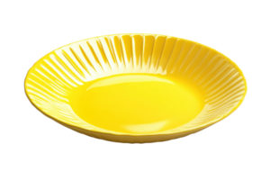 Bright yellow plate with a radiant design, perfect for lively table settings and adding a pop of color to any dining experience. png