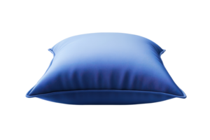Close-up of a soft, blue pillow isolated on a transparent background. Perfect for home decor, comfort, and bedding-themed projects. png