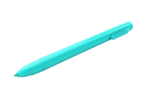 A sleek turquoise pen isolated on a transparent background. perfect for stationery or office supply themes. High-resolution image, ideal for design use. png
