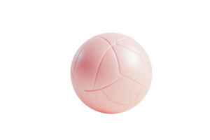 Soft pink spherical object with geometric patterns on the surface, isolated on a transparent background. Minimalistic and modern design. png