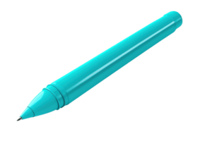 A vibrant turquoise pen isolated on a transparent background. perfect for writing, drawing, and creative projects. High-resolution stock photo. png