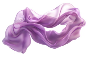 Elegant flowing purple silk fabric against a transparent background. capturing the essence of grace, beauty, and sophistication in motion. png