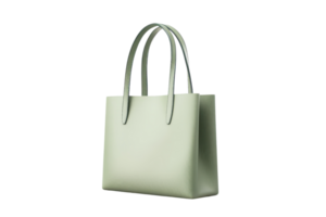 Elegant green handbag with smooth finish, featuring sturdy handles and spacious interior. Ideal for everyday use or special occasions. png