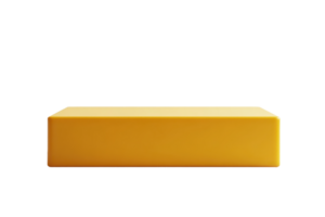 Minimalist yellow rectangular block isolated on transparent background. Suitable for use in design, packaging, and 3D modeling presentations png