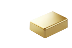Shiny gold bar isolated on transparent background. symbolizing wealth, investment, and financial security. png