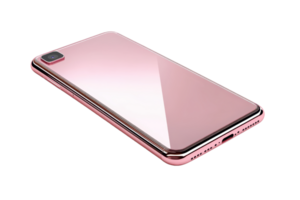 High-resolution image of a sleek pink smartphone, showcasing its minimalistic design and modern aesthetics. Perfect for tech-related projects. png