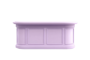 Elegant purple reception desk isolated on transparent background. highlighting modern design and stylish decor for office and business spaces. png