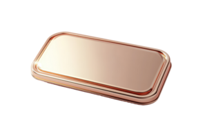 Isolated copper bar on transparent background. with a shiny surface, perfect for metallic and industrial concepts. High-quality stock photo for various uses. png