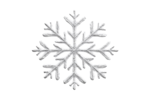 Intricate snowflake close-up showing detailed patterns and structure. Perfect for winter, holiday, and seasonal designs. png