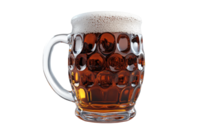 A frothy beer mug filled with rich, dark beer. The perfect image for brewery, pub, or bar related promotions and advertisements. png