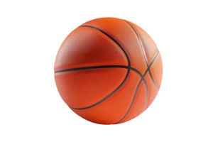 High-quality image of an orange basketball against a transparent background. Perfect for sports-related content, marketing, and design projects. png
