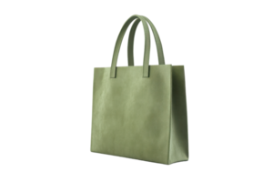 Elegant green shopping bag with sturdy handles. Perfect for stylish, everyday use or carrying essentials. High-quality and durable material. png