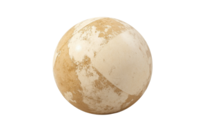 High-resolution image of a marble sphere with a beige and white pattern, isolated on a transparent background. Perfect for design and decorative projects. png