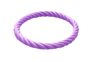 A 3D-rendered image of a purple, twisted circular bracelet on a transparent background. perfect for jewelry and fashion design projects. png