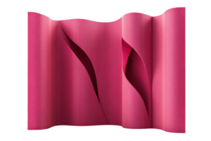 Abstract red folded paper pattern with curved lines creating a modern artistic design. Suitable for backgrounds and textures. png