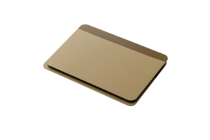 Simple gold-colored rectangular surface isolated on transparent background. ideal for design, tech, or business themes. png