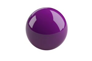 Shiny purple sphere with smooth surface, isolated on transparent background. Perfect for design and 3D modeling use. png