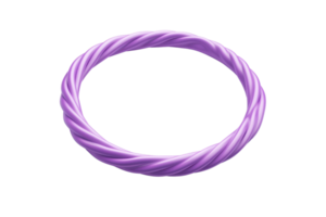 Vibrant purple twisted bracelet, circular and stylish, perfect for fashion and accessories in a clear design, isolated on transparent background. png