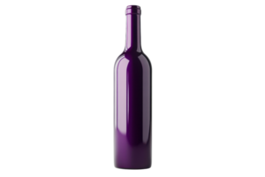 Purple wine bottle on a transparent background. Ideal for branding, marketing, and promotional materials. High-quality image for various applications. png