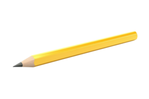 A single yellow pencil with a sharpened tip isolated on a transparent background. Ideal for educational, office, and artistic projects and designs. png