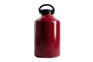 Red glossy bottle with black cap isolated on transparent background. perfect for product design and branding projects. png