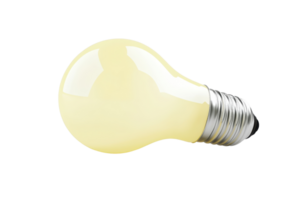 An isolated image of a glowing light bulb on a transparent background. representing innovation, creativity, and bright ideas. png