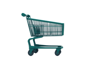 Empty shopping cart isolated on a transparent background. perfect for supermarket, retail, and grocery store related projects. png