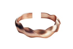 Elegant copper bracelet with a twisted design, perfect for enhancing any outfit with a touch of sophistication and style. png