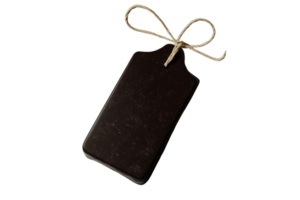 A blank brown tag with a rustic twine bow, perfect for DIY projects, gifts, or labels. png