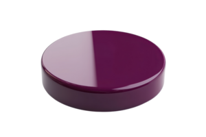 Glossy purple disc on transparent background. Sleek, modern design and vibrant color make it a standout element for any project. png