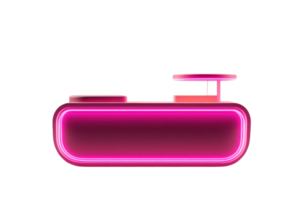 Futuristic pink neon submarine icon on a transparent background, symbolizing modern technology and innovation. png