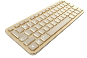 Elegant golden keyboard isolated on transparent background. perfect for business, technology, and modern workspace concepts. png