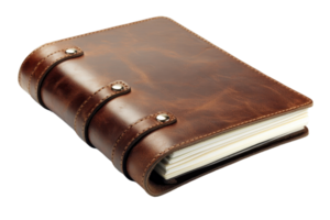 Elegant leather-bound journal with thick pages, perfect for writing, sketching, or as a stylish notebook for daily use and professional settings. png