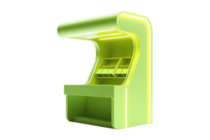 Modern minimalist yellow vending machine on a transparent background. ideal for product mockups and design display. png