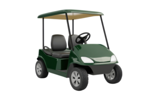 Green golf cart isolated on transparent background. perfect for golfing, transportation, and recreational activities. Ideal for stock photo use. png