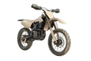 High-quality image of a beige dirt bike, showcasing its design and details, perfect for transportation and adventure-themed projects. png