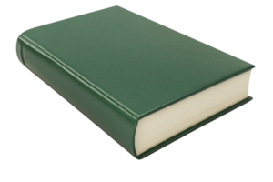 Closed green book with blank cover on transparent background. Ideal for educational, literature, and study concepts. png
