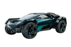 Sleek futuristic car with a modern design, showcasing advanced technology and aerodynamics, ideal for automotive and technology-related imagery. png