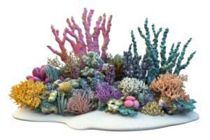 Vibrant and colorful coral reef with diverse marine life, showcasing the beauty of underwater ecosystems and ocean biodiversity. png