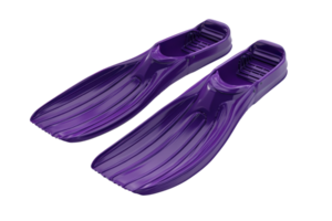 Purple diving fins on transparent background. Ideal for underwater activities, providing excellent thrust and efficiency for divers and snorkelers. png