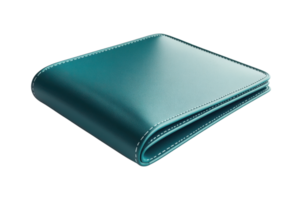 Elegant teal leather wallet with sleek design. Perfect accessory for organizing your essentials. Ideal for everyday use or as a stylish gift. png