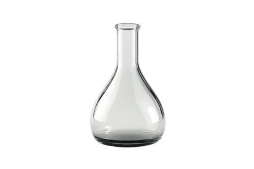 chiaro e vuoto fondo tondo laboratorio borraccia con un' stretto collo, isolato su un' trasparente sfondo. Perfetto per scienza e ricerca temi. png