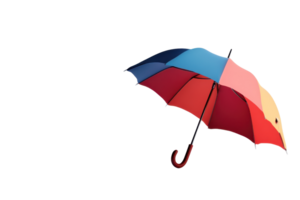Colorful umbrella isolated on transparent background. Vibrant and stylish protection from rain and sunlight. png