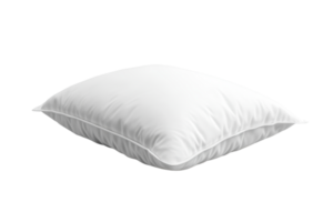 A soft, white pillow with a smooth texture, perfect for a comfortable sleep or as a decorative piece in home decor. Isolated on a transparent background. png
