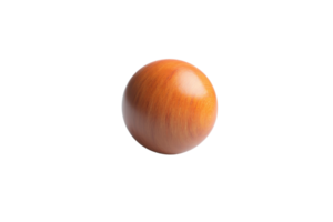 Realistic wooden ball isolated on transparent background. showing smooth texture and polished finish, perfect for design projects or educational purposes. png