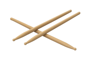 Pair of wooden drumsticks crossed against a transparent background. Perfect for musicians, drummers, and percussion enthusiasts. High-quality image. png