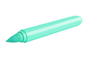 A teal-colored crayon isolated on a transparent background. Simple and bold, ideal for creative and educational uses. png